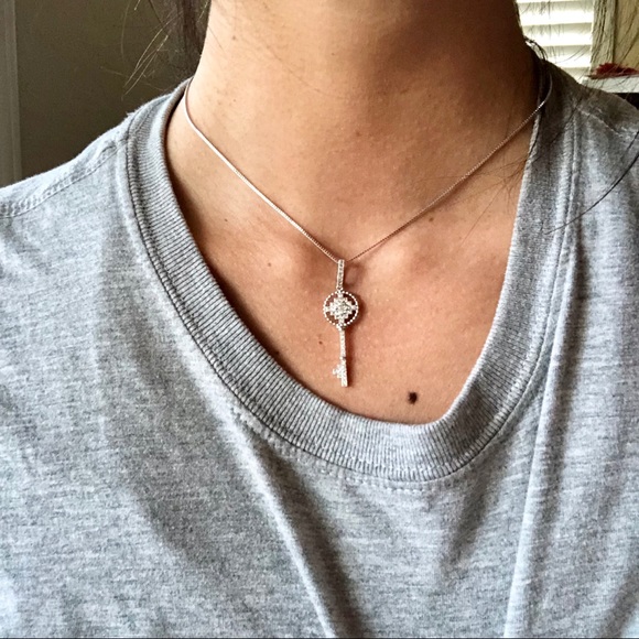 Jewelry - Silver studded key necklace Jewelry - Silver studded key necklace